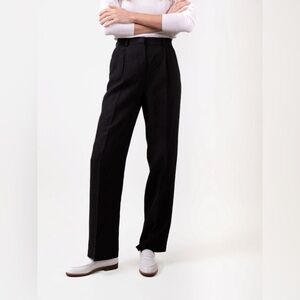 Bernard Zins Sand black organic Linen high-waisted trousers Saks Fifth Avenue